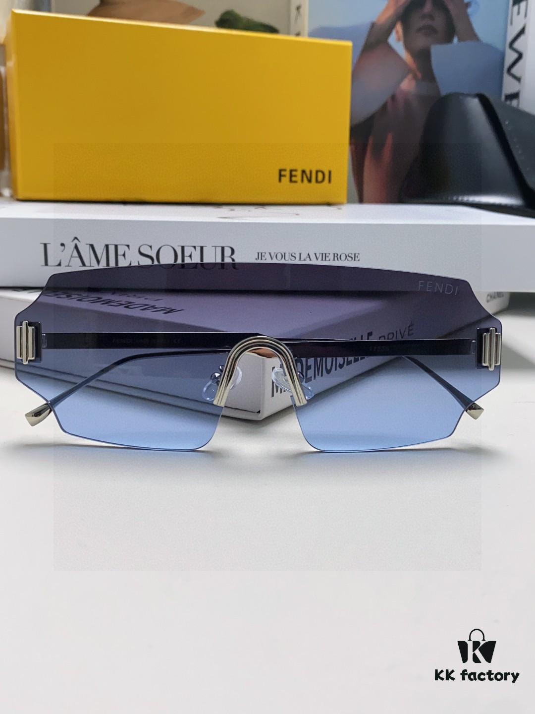 6931fca23a89a121ed54d12f FENDI 2025 New Arrival Men's Sunglasses Fashionable Full-Face Wraparound UV Protection Unisex Ocean Lens Frameless Oversized Sunglasses Trendy European and American Style Windproof Eyewear
