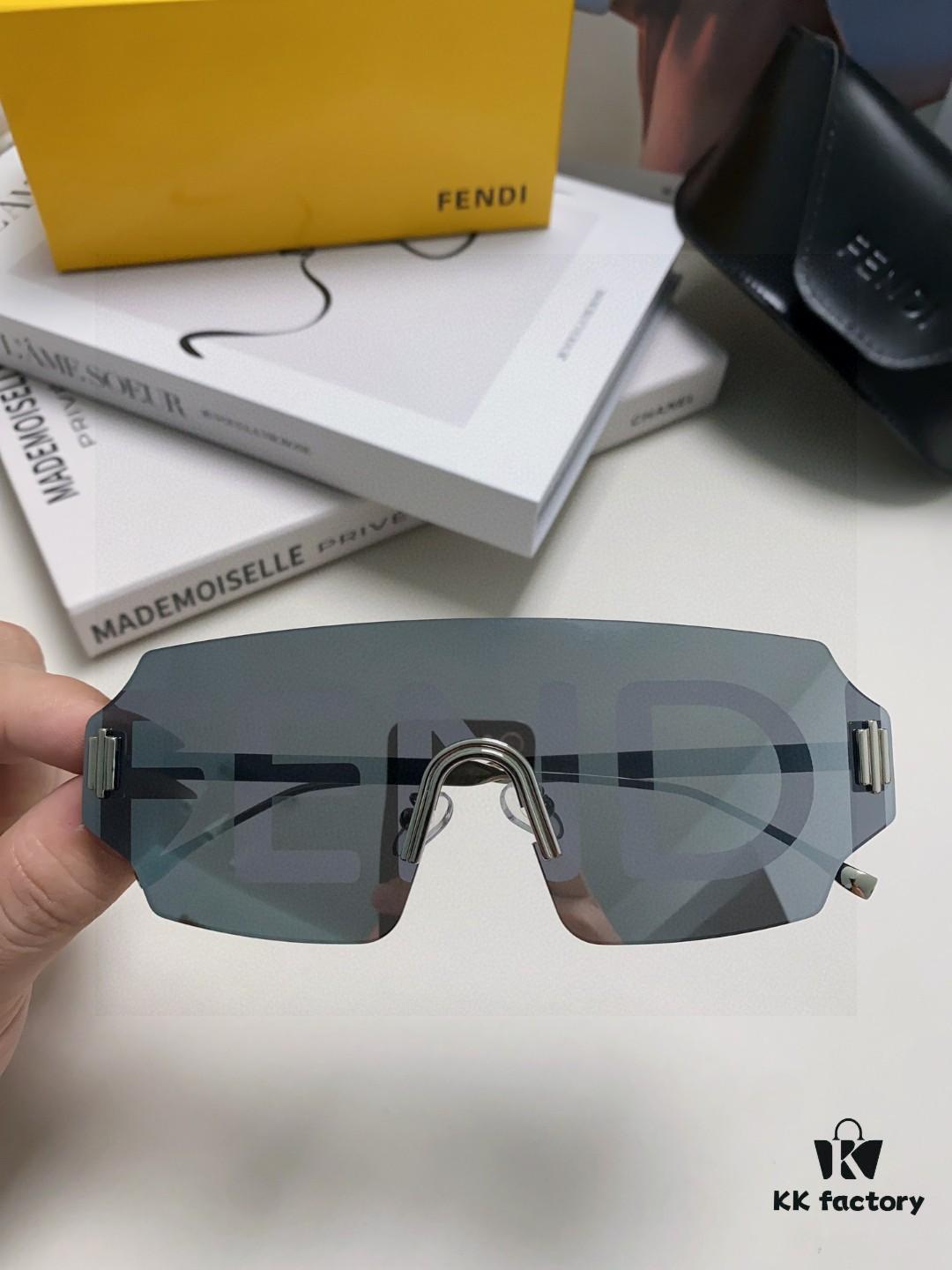 6931fca23a89a121ed54d136 FENDI 2025 New Arrival Men's Fashionable Full-Face Sunglasses, Frameless One-Piece Ocean Lens Unisex Stylish Oversized Windproof Sun Glasses
