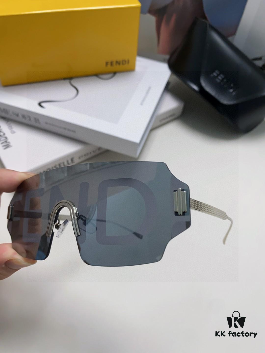 6931fca23a89a121ed54d138 FENDI 2025 New Arrival Men's Fashionable Full-Face Sunglasses, Frameless One-Piece Ocean Lens Unisex Stylish Oversized Windproof Sun Glasses