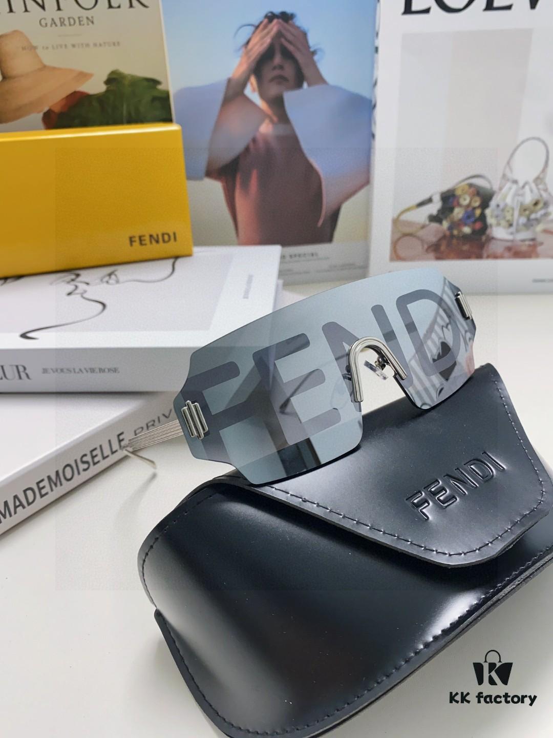 6931fca33a89a121ed54d13a FENDI 2025 New Arrival Men's Fashionable Full-Face Sunglasses, Frameless One-Piece Ocean Lens Unisex Stylish Oversized Windproof Sun Glasses