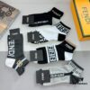 6931fca33a89a121ed54d144 FENDI Fen Di Double F Letter Best-Selling Short Socks (5 Pairs per Box)
