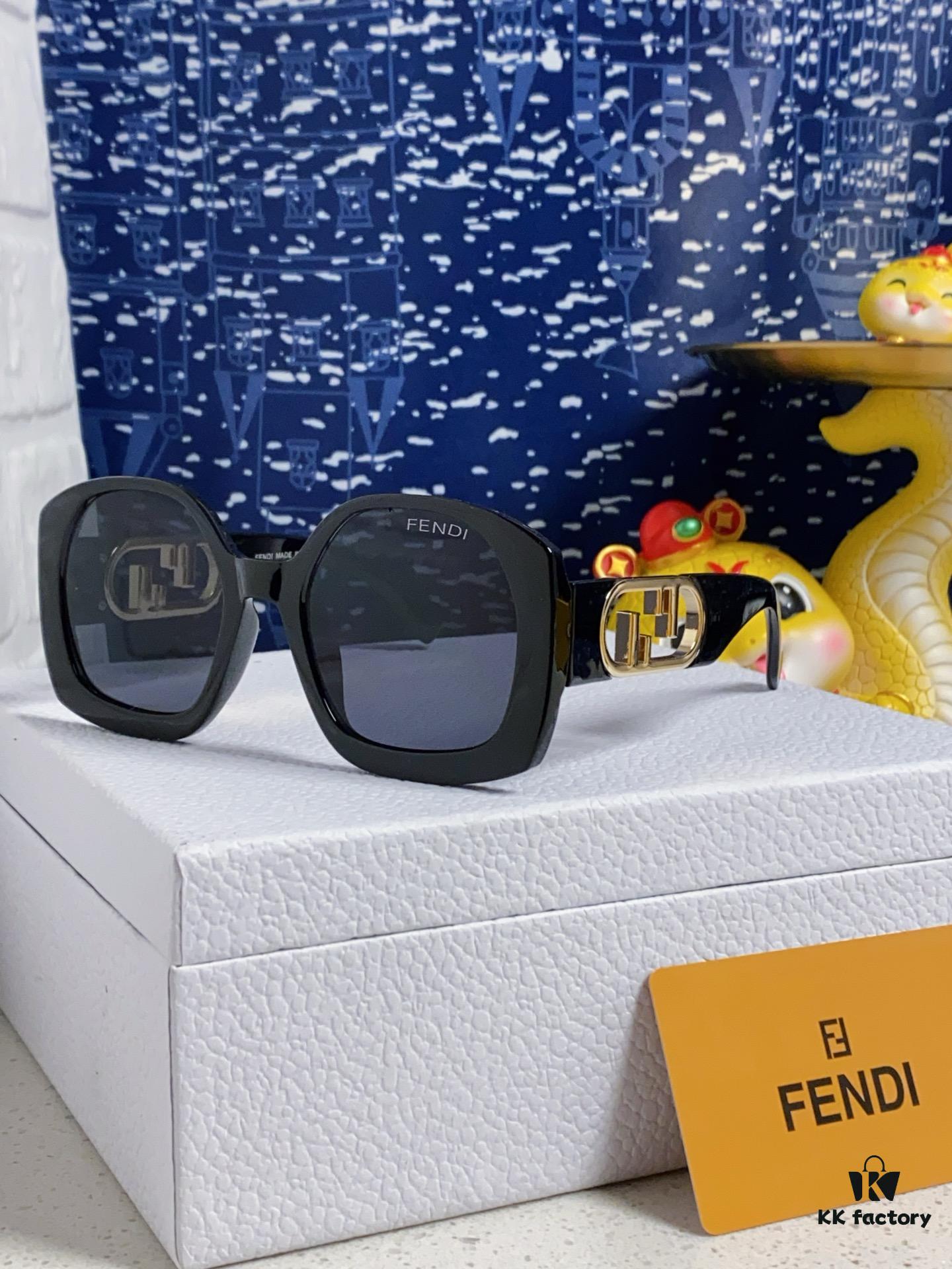 6931fca63a89a121ed54d165 FENDI Acetate O'Lock Sunglasses with Gold-Tone Metal Temples Featuring Oversized O'Lock Logo