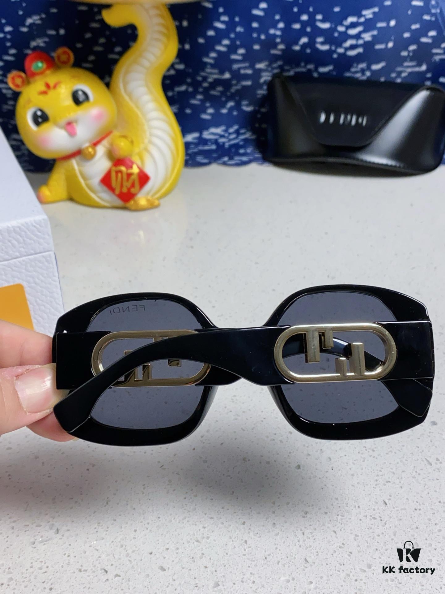 6931fca63a89a121ed54d169 FENDI Acetate O'Lock Sunglasses with Gold-Tone Metal Temples Featuring Oversized O'Lock Logo
