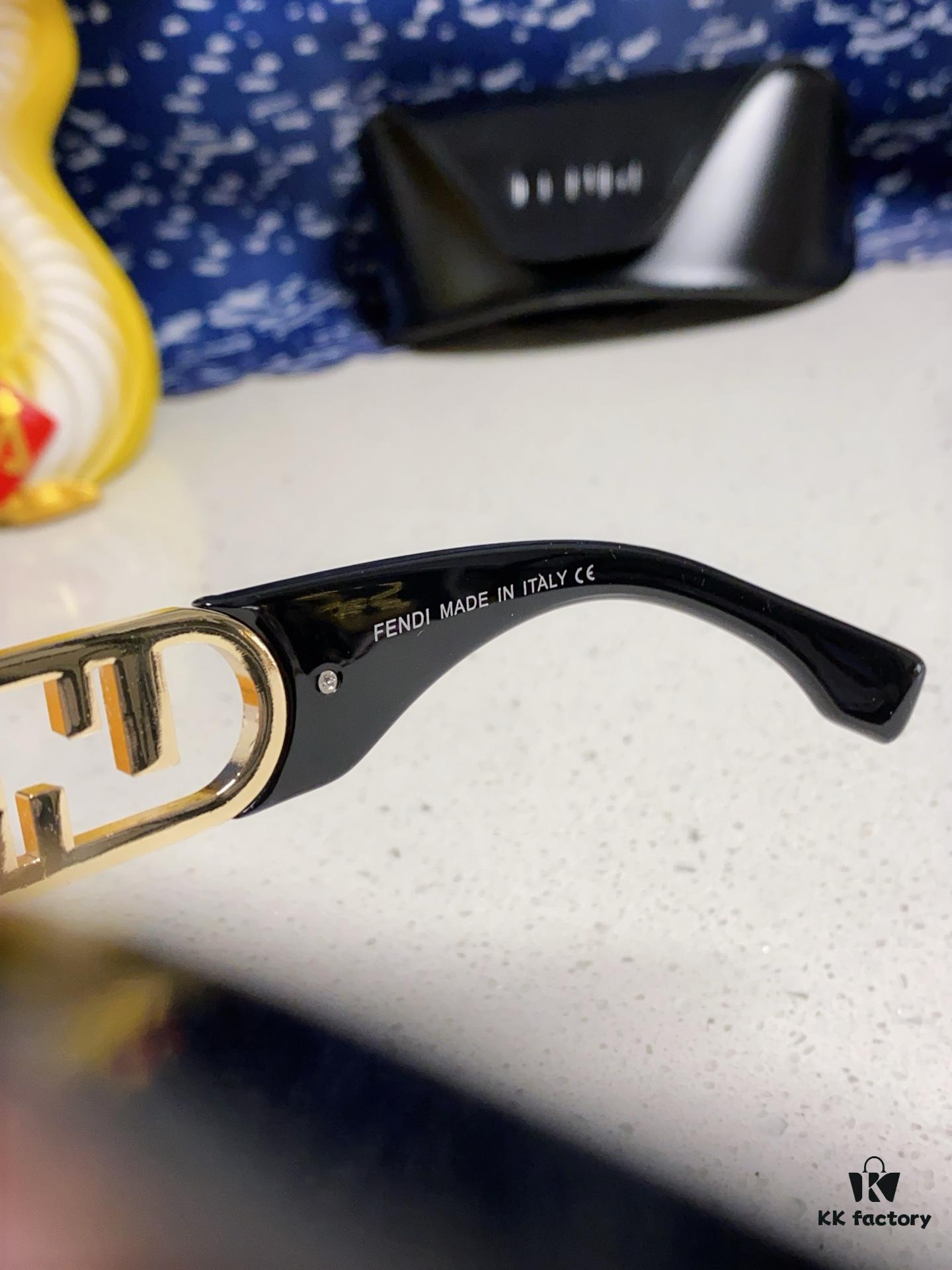 6931fca63a89a121ed54d16b FENDI Acetate O'Lock Sunglasses with Gold-Tone Metal Temples Featuring Oversized O'Lock Logo