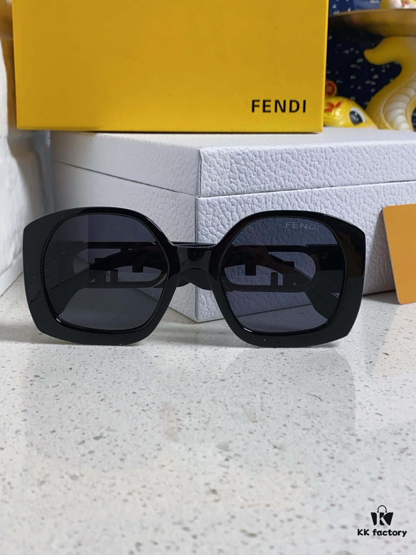 6931fca63a89a121ed54d16c FENDI Acetate O'Lock Sunglasses with Gold-Tone Metal Temples Featuring Oversized O'Lock Logo
