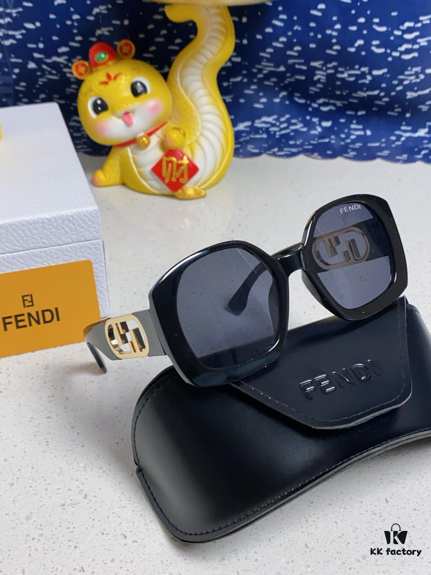 6931fca73a89a121ed54d16d FENDI Acetate O'Lock Sunglasses with Gold-Tone Metal Temples Featuring Oversized O'Lock Logo