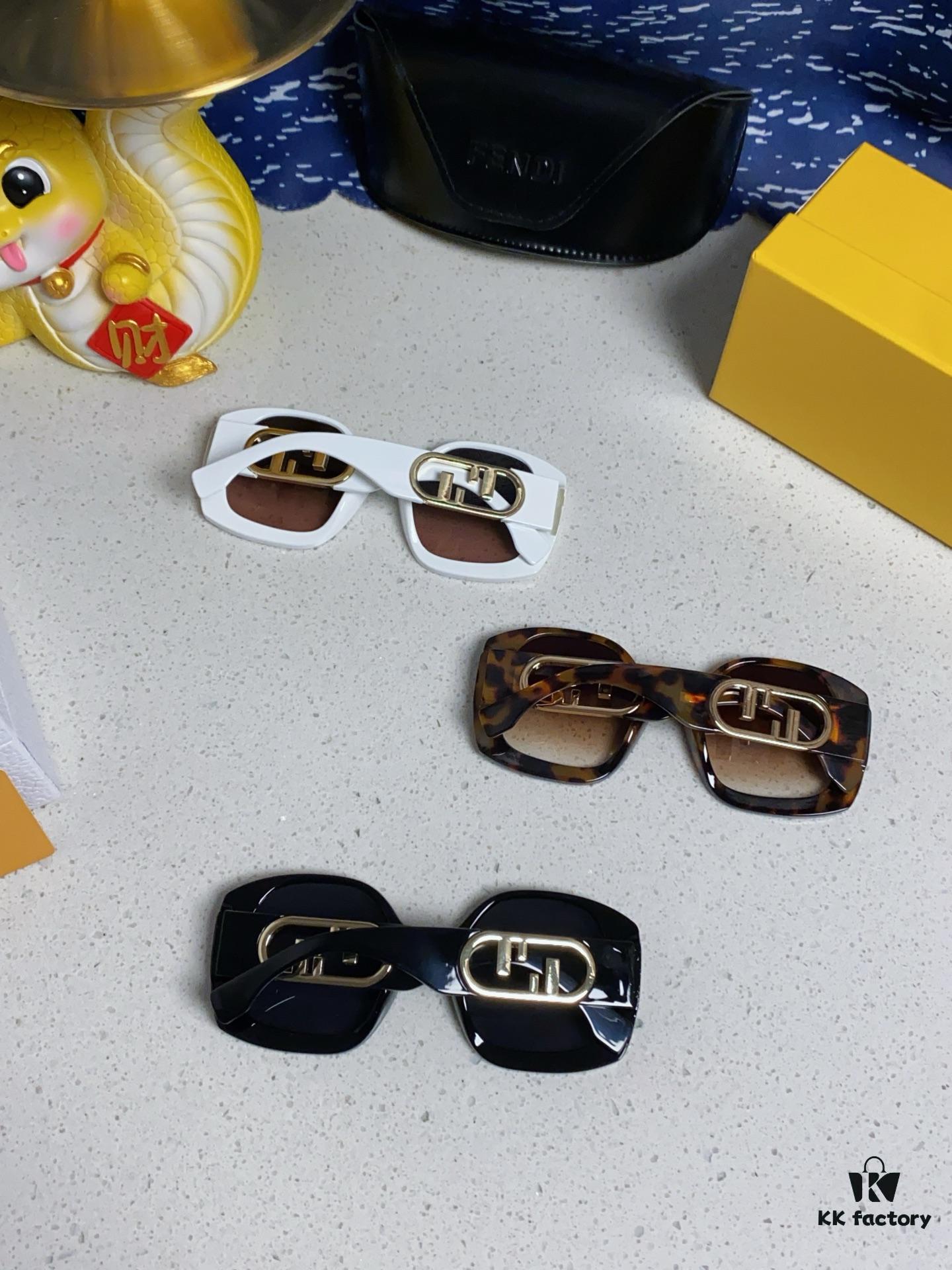 6931fca73a89a121ed54d16e FENDI Acetate O'Lock Sunglasses with Gold-Tone Metal Temples Featuring Oversized O'Lock Logo
