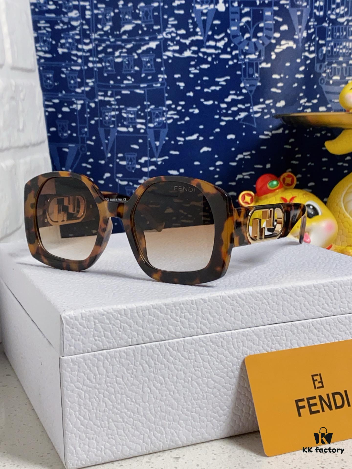6931fca73a89a121ed54d171 FENDI Acetate O'Lock Sunglasses with Gold-Tone Metal Temples and Oversized O'Lock Logo