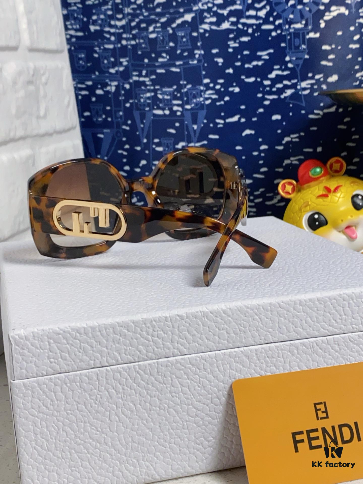 6931fca73a89a121ed54d173 FENDI Acetate O'Lock Sunglasses with Gold-Tone Metal Temples and Oversized O'Lock Logo