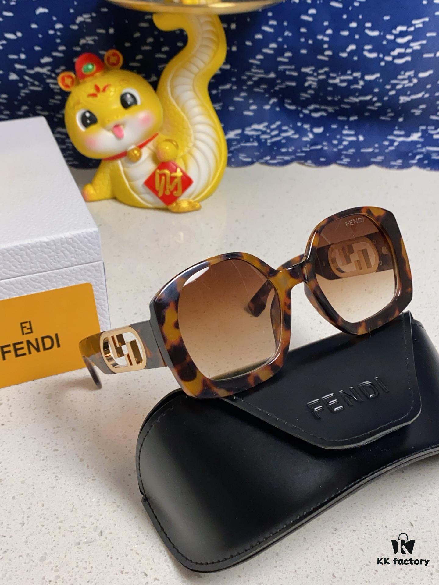 6931fca73a89a121ed54d179 FENDI Acetate O'Lock Sunglasses with Gold-Tone Metal Temples and Oversized O'Lock Logo