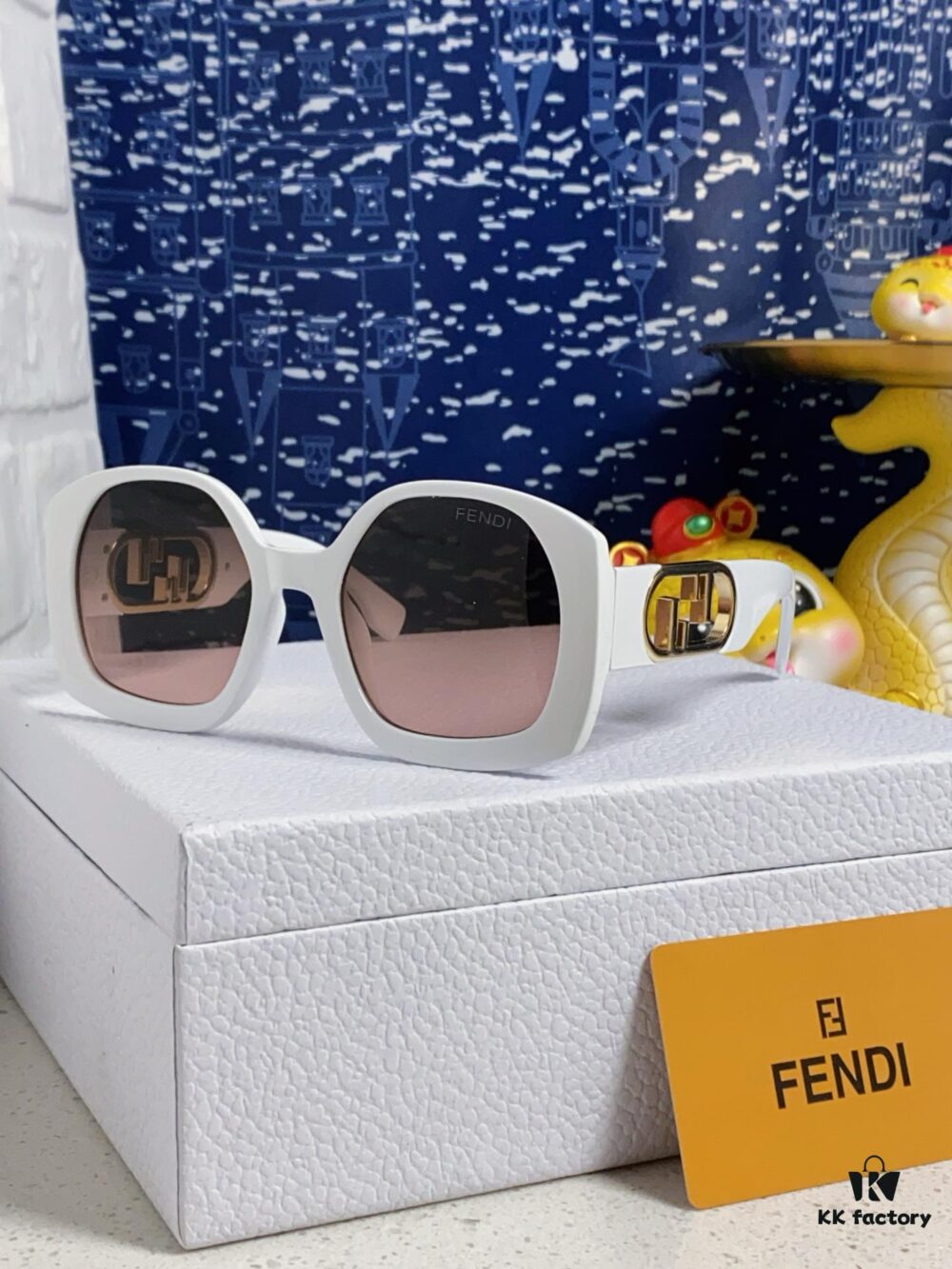 6931fca83a89a121ed54d17a FENDI Acetate O'Lock Sunglasses with Gold-Tone Metal Temples Featuring Oversized O'Lock Logo