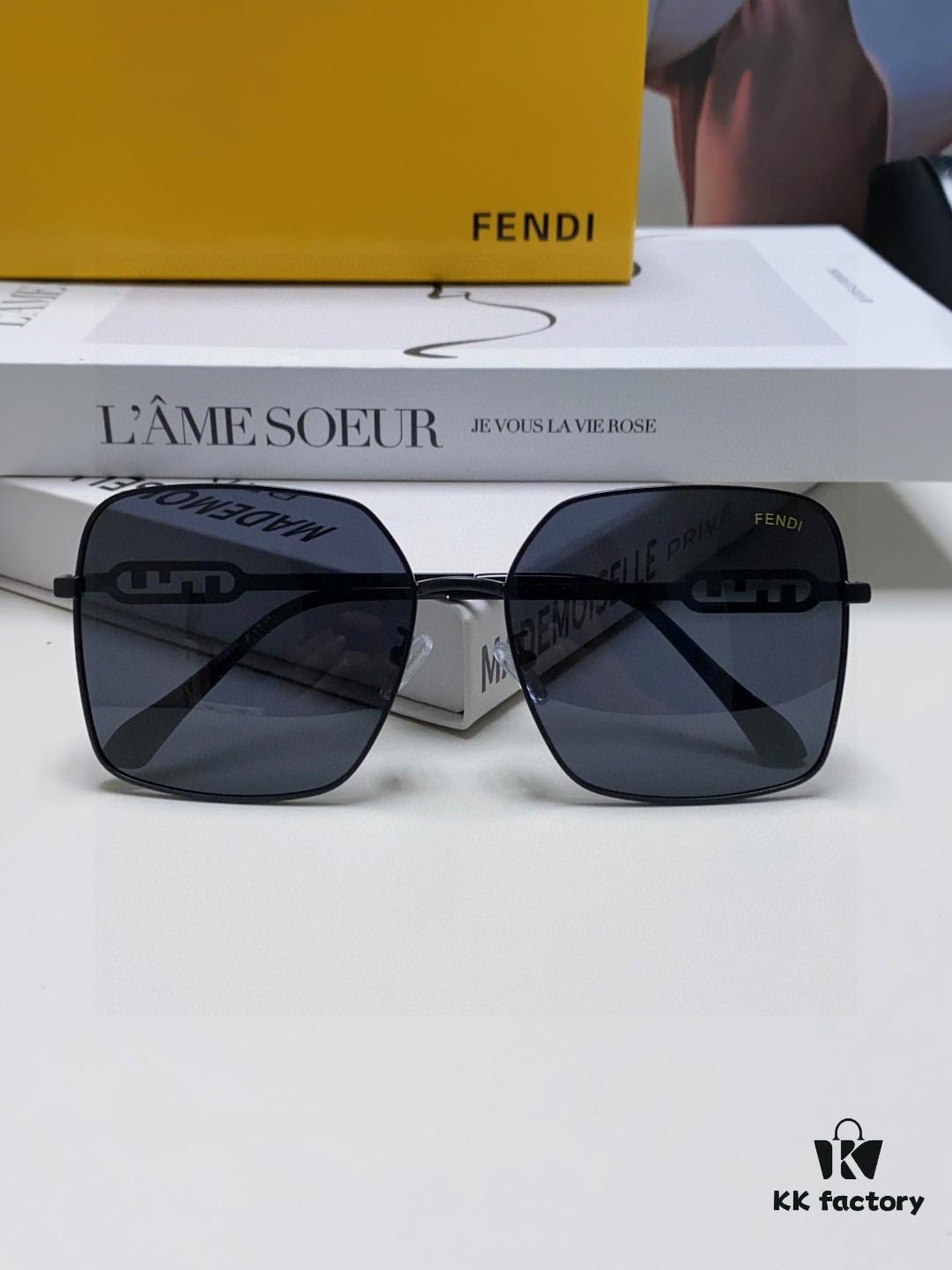 6931fcb63a89a121ed54d210 Fendi 2025 New Arrival Oversized Round Metal Sunglasses for Women, Flattering Large Frame Polarized UV Protection Sun Glasses