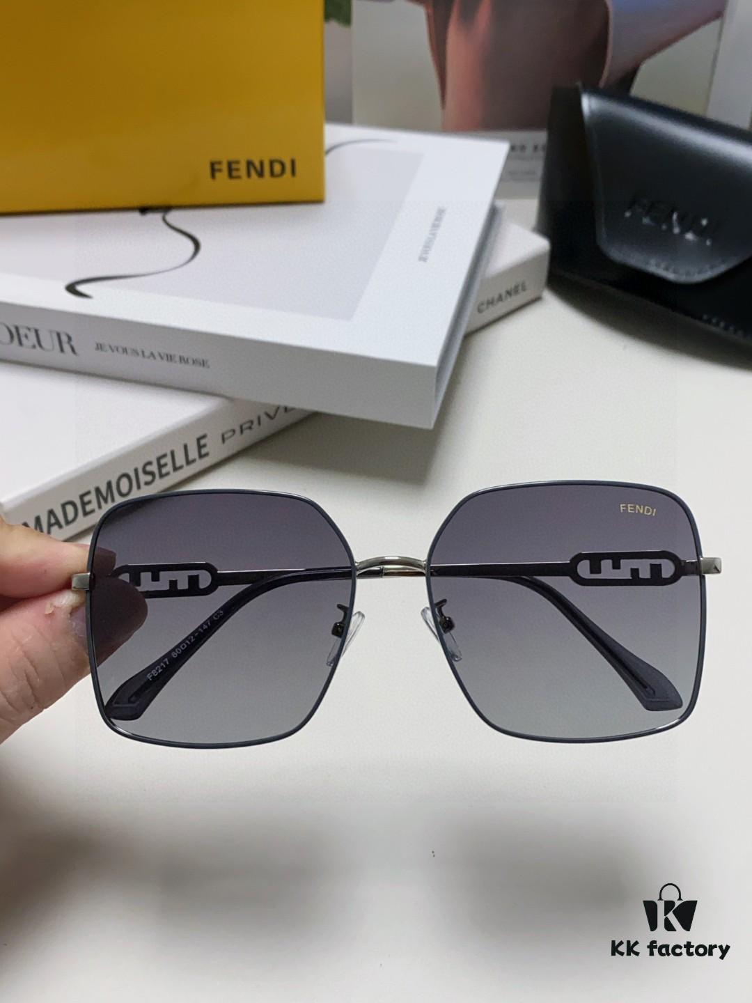 6931fcb63a89a121ed54d217 Fendi 2025 New Large Round Oversized Metal Sunglasses for Women, Slimming Polarized Sun Protection Eyewear