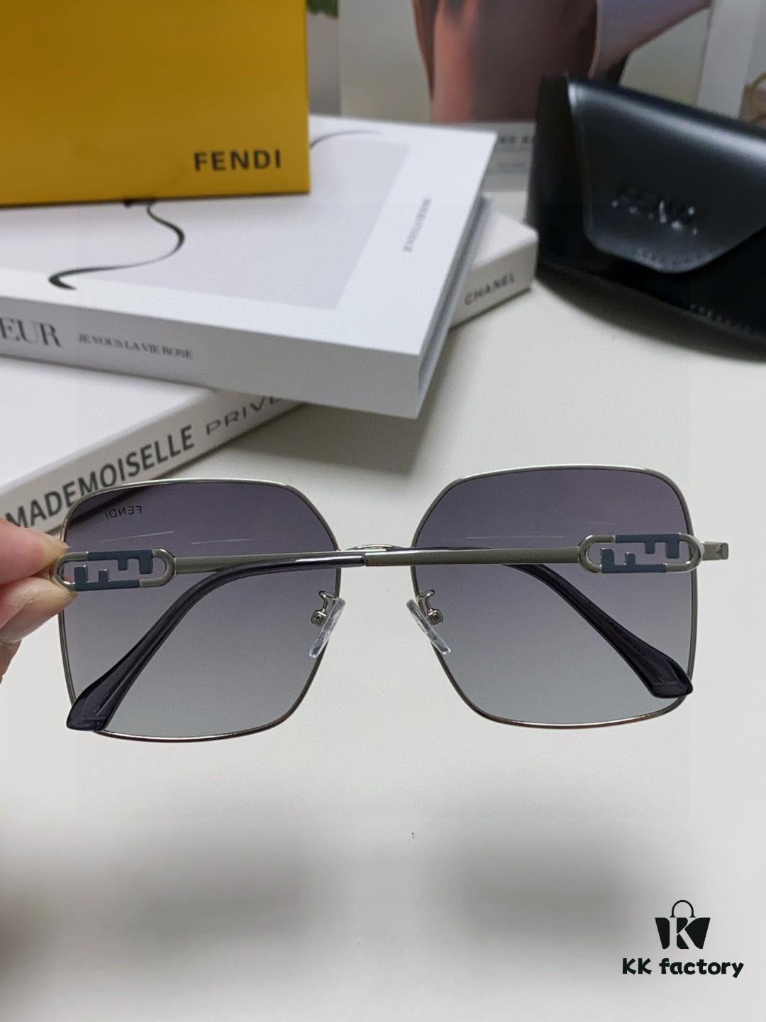 6931fcb63a89a121ed54d218 Fendi 2025 New Large Round Oversized Metal Sunglasses for Women, Slimming Polarized Sun Protection Eyewear