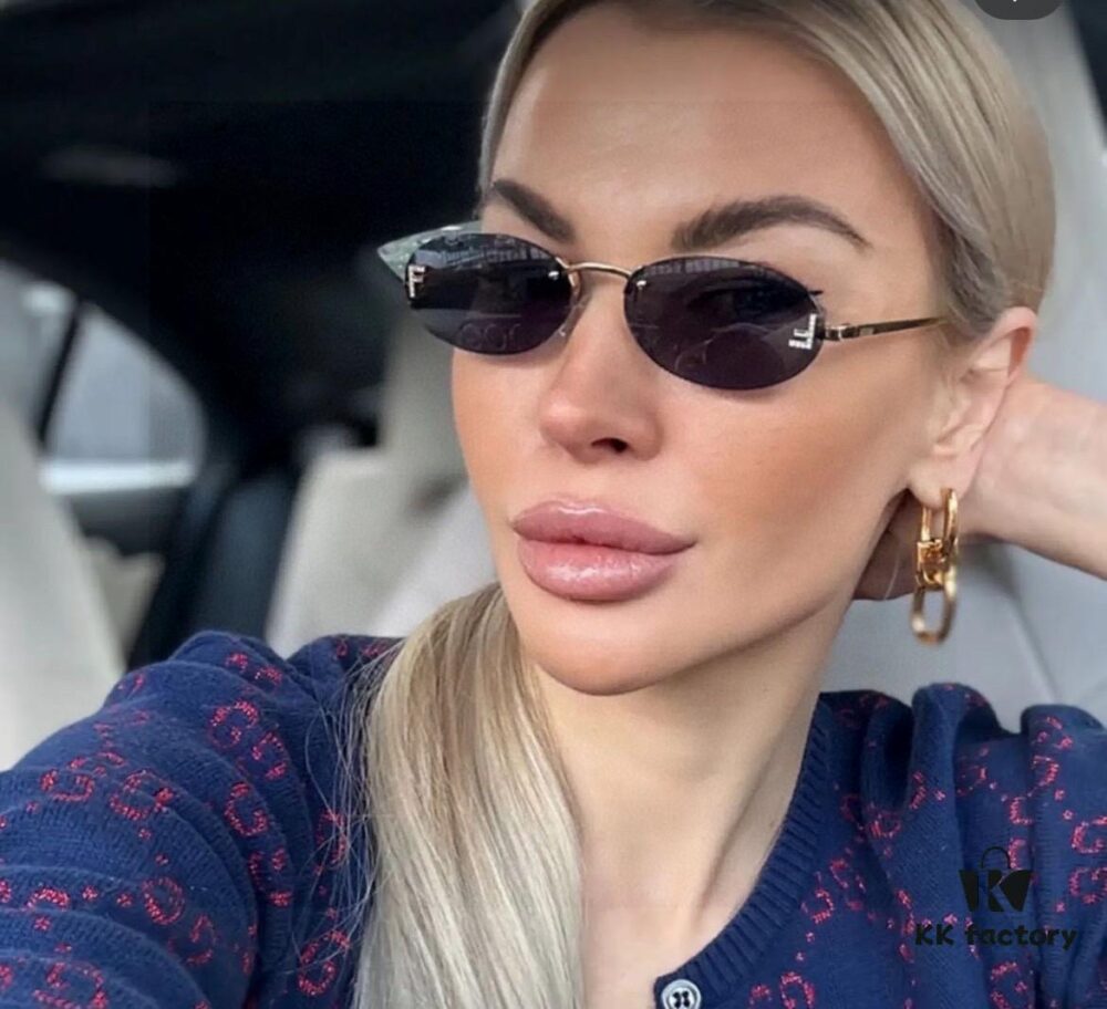 6931fcbe3a89a121ed54d285 Fendi 2024 New Arrival Metal Frameless Oval Sunglasses for Women, Stylish and Unique UV-Protective Unisex Sun Glasses