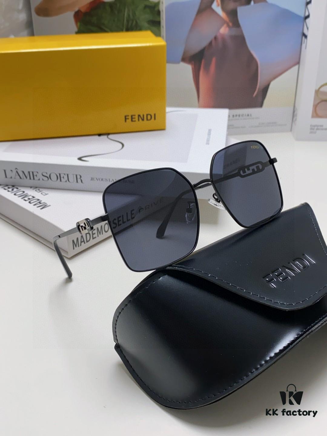 6931fcc13a89a121ed54d2ae Fendi 2024 New Large Round Oversized Metal Sunglasses for Women, Slimming UV Protection Polarized Sun Glasses
