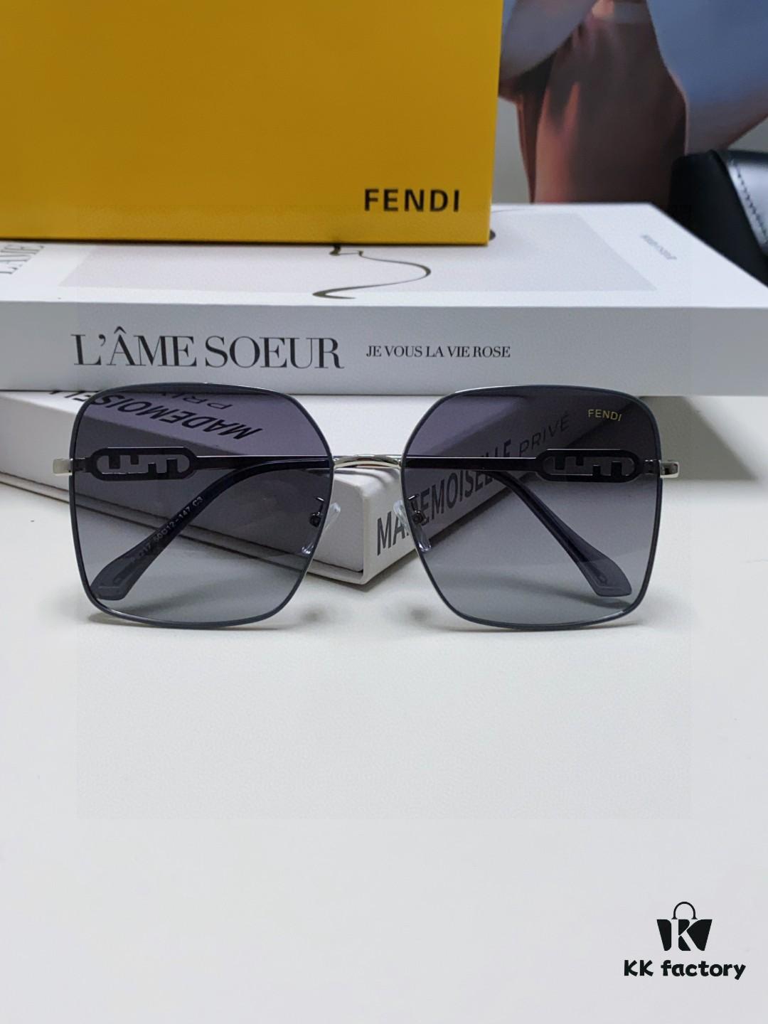 6931fcc23a89a121ed54d2b7 Fendi 2024 New Large Round Oversized Metal Sunglasses for Women, Slimming UV Protection Polarized Sun Glasses