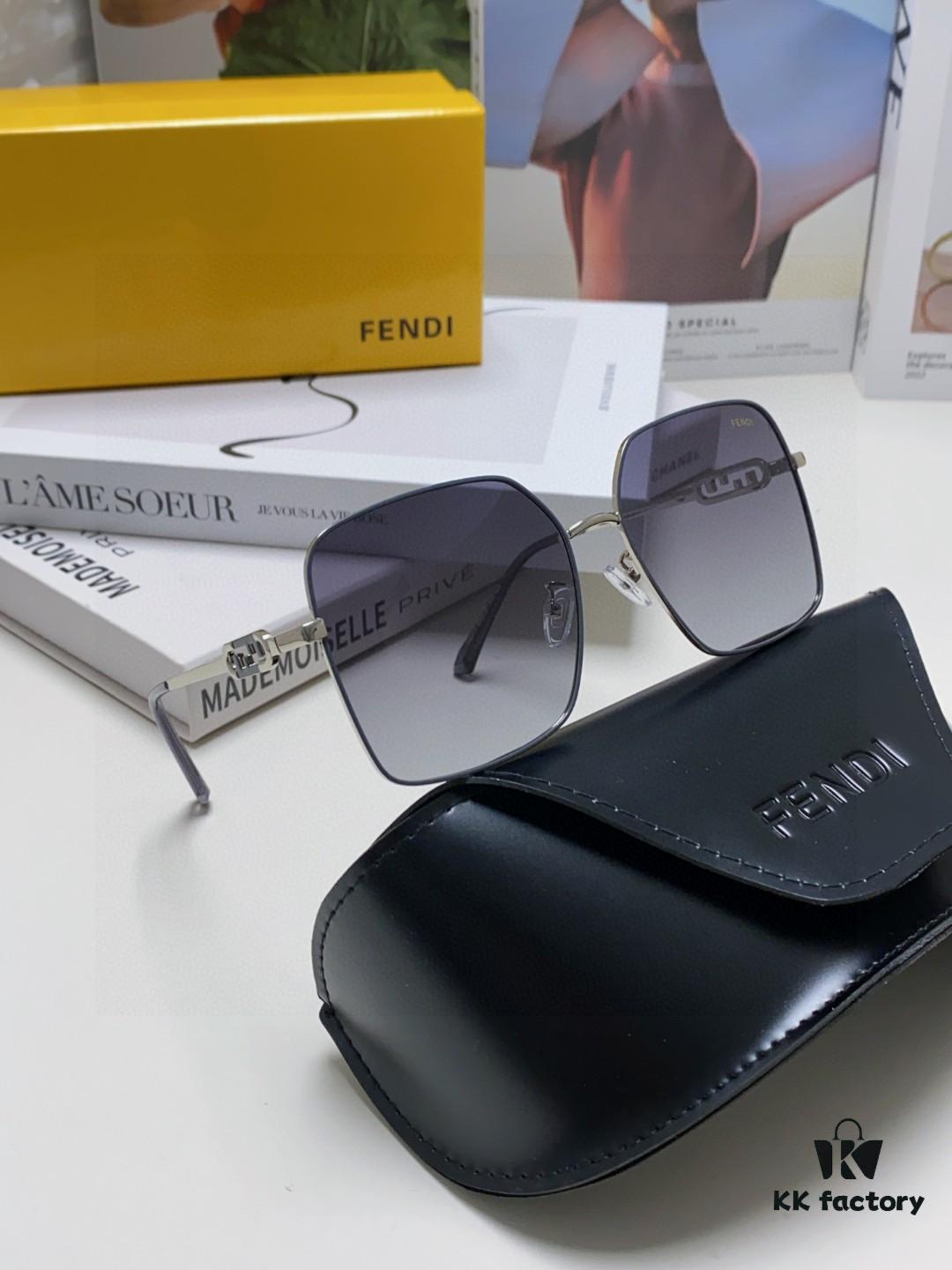 6931fcc23a89a121ed54d2b8 Fendi 2024 New Large Round Oversized Metal Sunglasses for Women, Slimming UV Protection Polarized Sun Glasses