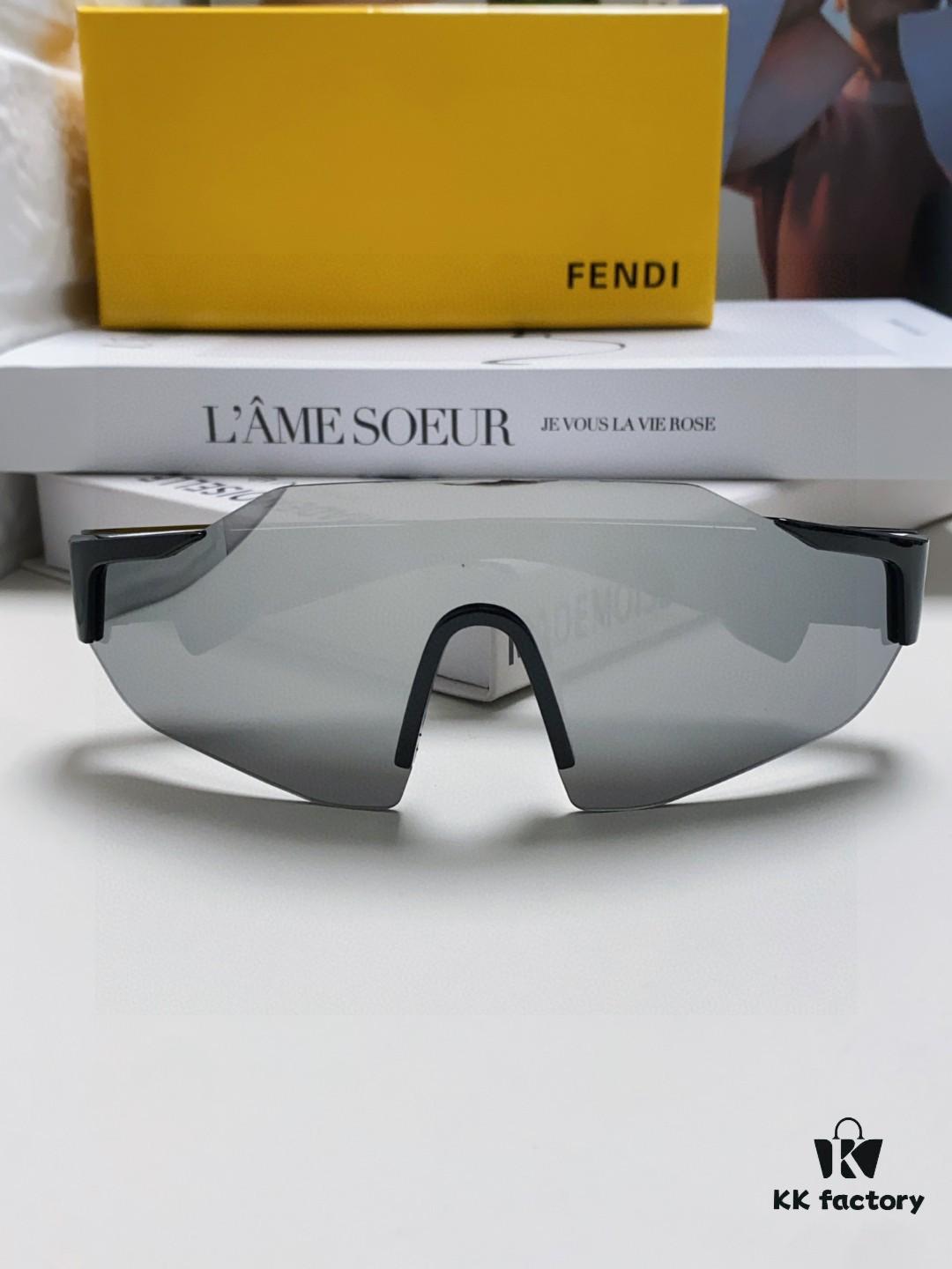 6931fccf3a89a121ed54d34c Fendi Running Glasses for Cycling and Marathon Sports, Unisex Outdoor Windproof Sunglasses with Oversized Frame