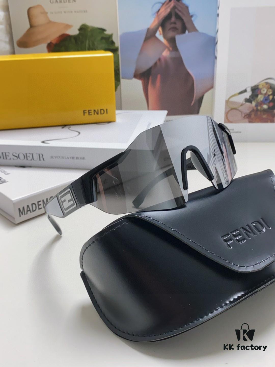 6931fccf3a89a121ed54d34d Fendi Running Glasses for Cycling and Marathon Sports, Unisex Outdoor Windproof Sunglasses with Oversized Frame
