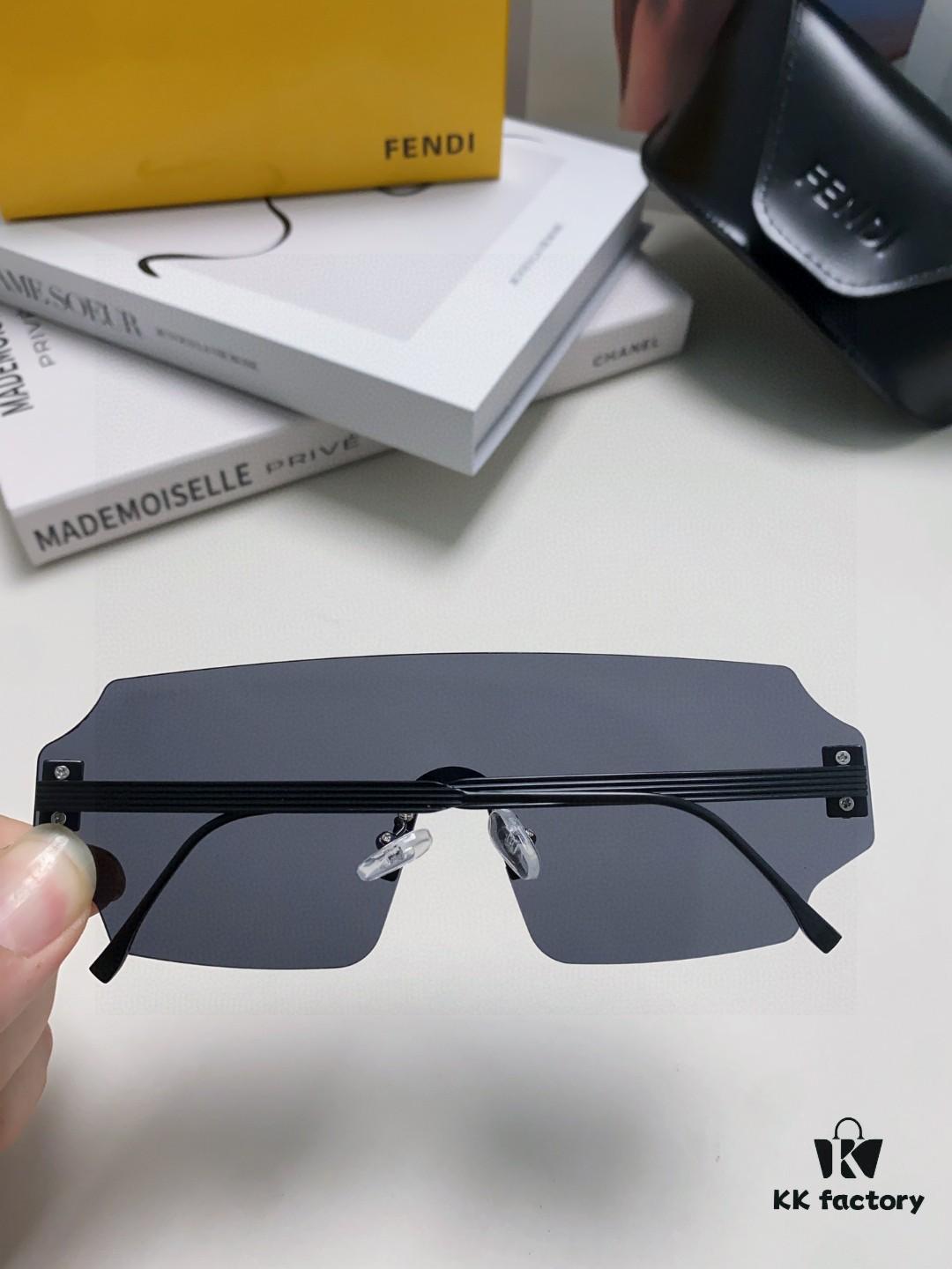 6931fcd23a89a121ed54d37e FENDI 2024 New Arrival Men's Fashionable Avant-Garde Mask-Style Sunglasses, Frameless One-Piece Ocean Lens Unisex Oversized UV-Protective Windproof Shades