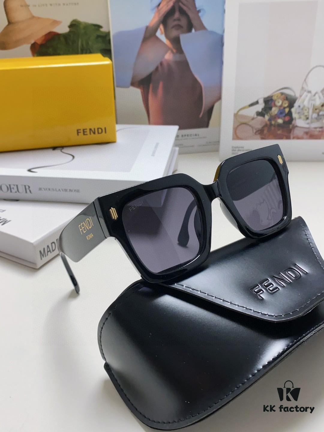 6931fcd43a89a121ed54d39a Fendi 2024 Latest Model Sunglasses, Letter-Logo Round Square UV-Protection Unisex Sunglasses for Men and Women