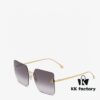 6931fcdd3a89a121ed54d40d Fendi 2024 New Arrival Exquisite F Diamond Metal Square Frameless Sunglasses Unisex UV Protection Shades FE4082US