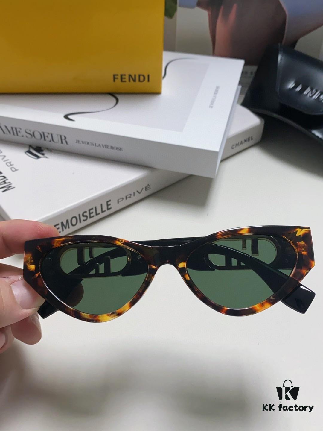 6931fce63a89a121ed54d484 Fendi Cat-Eye Sunglasses for Women, Fashionable Metal Logo Designer Shades, High-End Stylish and Versatile Sunglasses