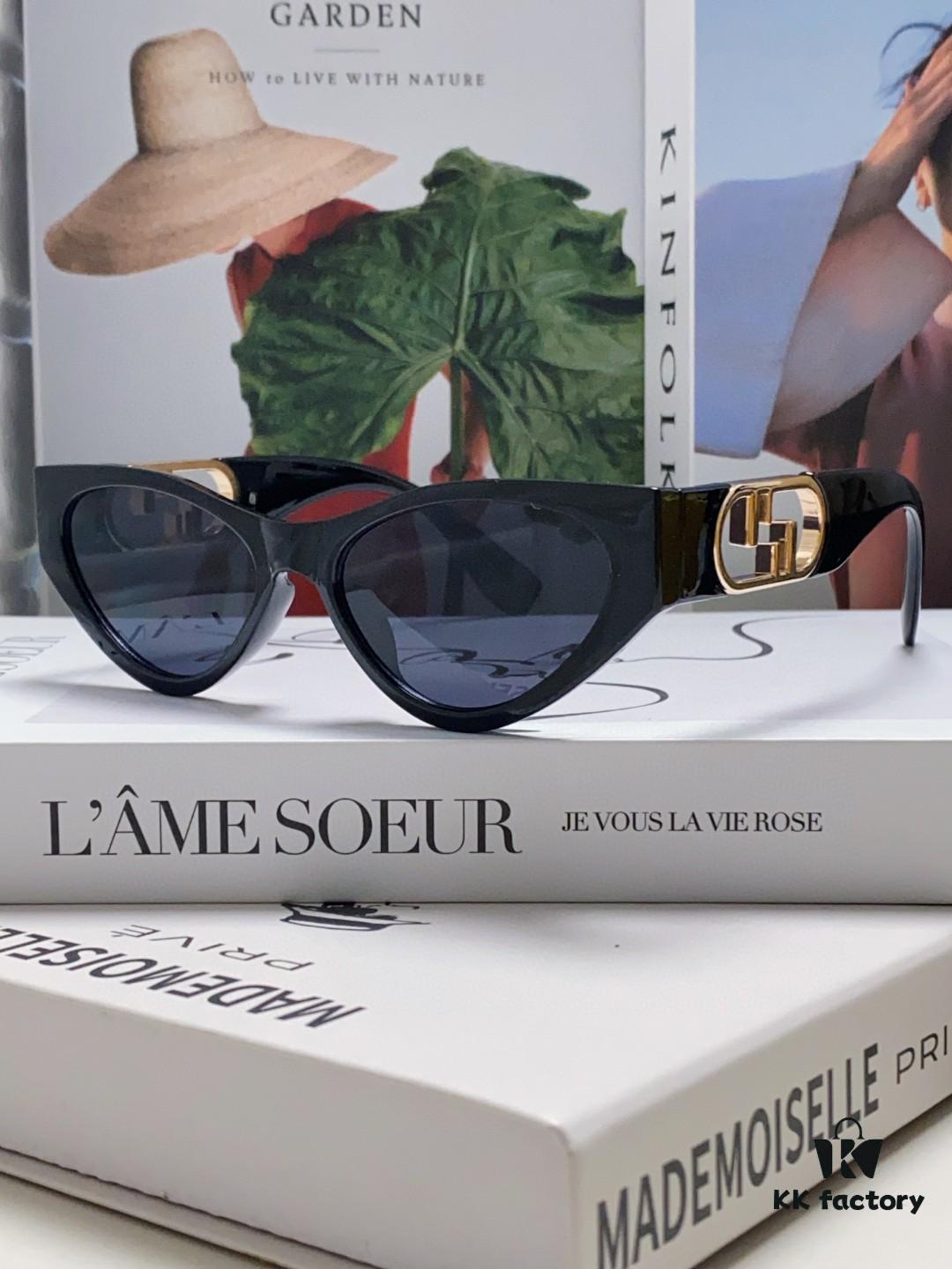6931fcfa3a89a121ed54d59c Fendi Cat-Eye Sunglasses for Women, Fashionable Metal Logo Design, High-End Stylish and Versatile Sunglasses