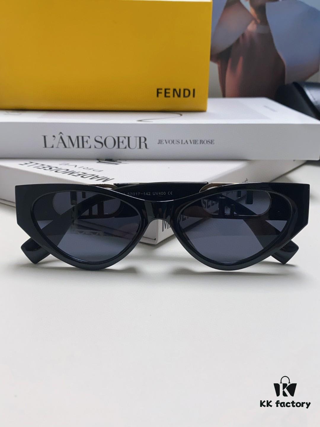 6931fcfb3a89a121ed54d5a2 Fendi Cat-Eye Sunglasses for Women, Fashionable Metal Logo Design, High-End Stylish and Versatile Sunglasses