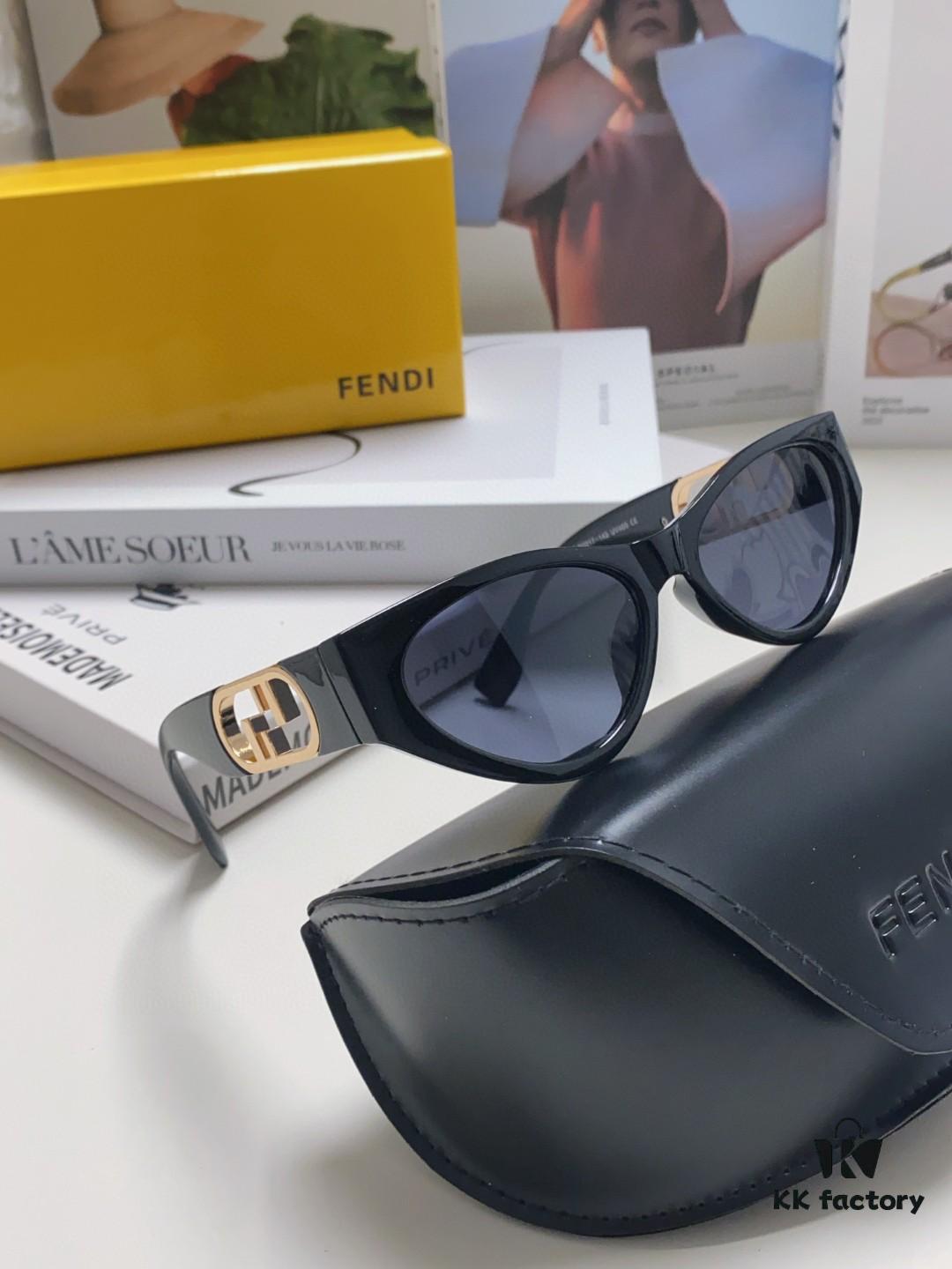 6931fcfb3a89a121ed54d5a3 Fendi Cat-Eye Sunglasses for Women, Fashionable Metal Logo Design, High-End Stylish and Versatile Sunglasses