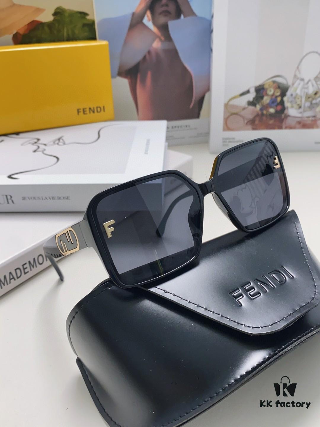 6931fd063a89a121ed54d63e Fendi 2024 New Arrival Trendy European and American Style Square Sunglasses for Women, High-End Fashion UV-Protective Sunglasses In Stock