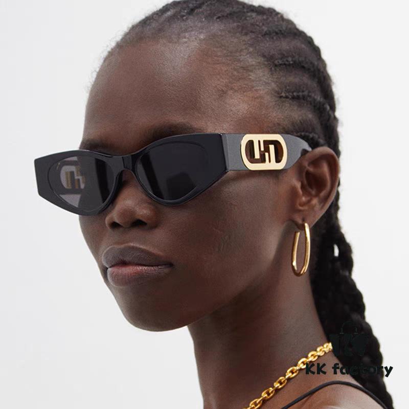 6931fd0f3a89a121ed54d6af Fendi Cat-Eye Sunglasses for Women, Fashionable Metal Logo Designer Shades, High-End Stylish and Versatile Sunglasses