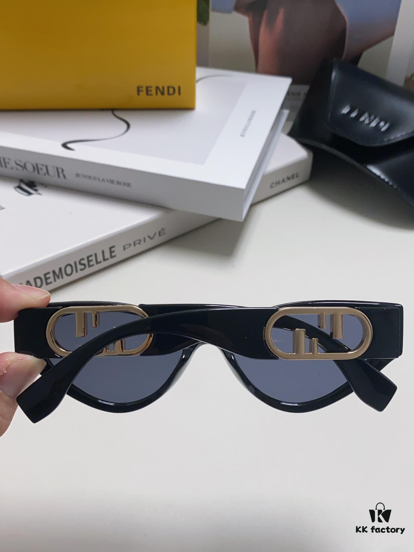 6931fd103a89a121ed54d6b4 Fendi Cat-Eye Sunglasses for Women, Fashionable Metal Logo Designer Shades, High-End Stylish and Versatile Sunglasses