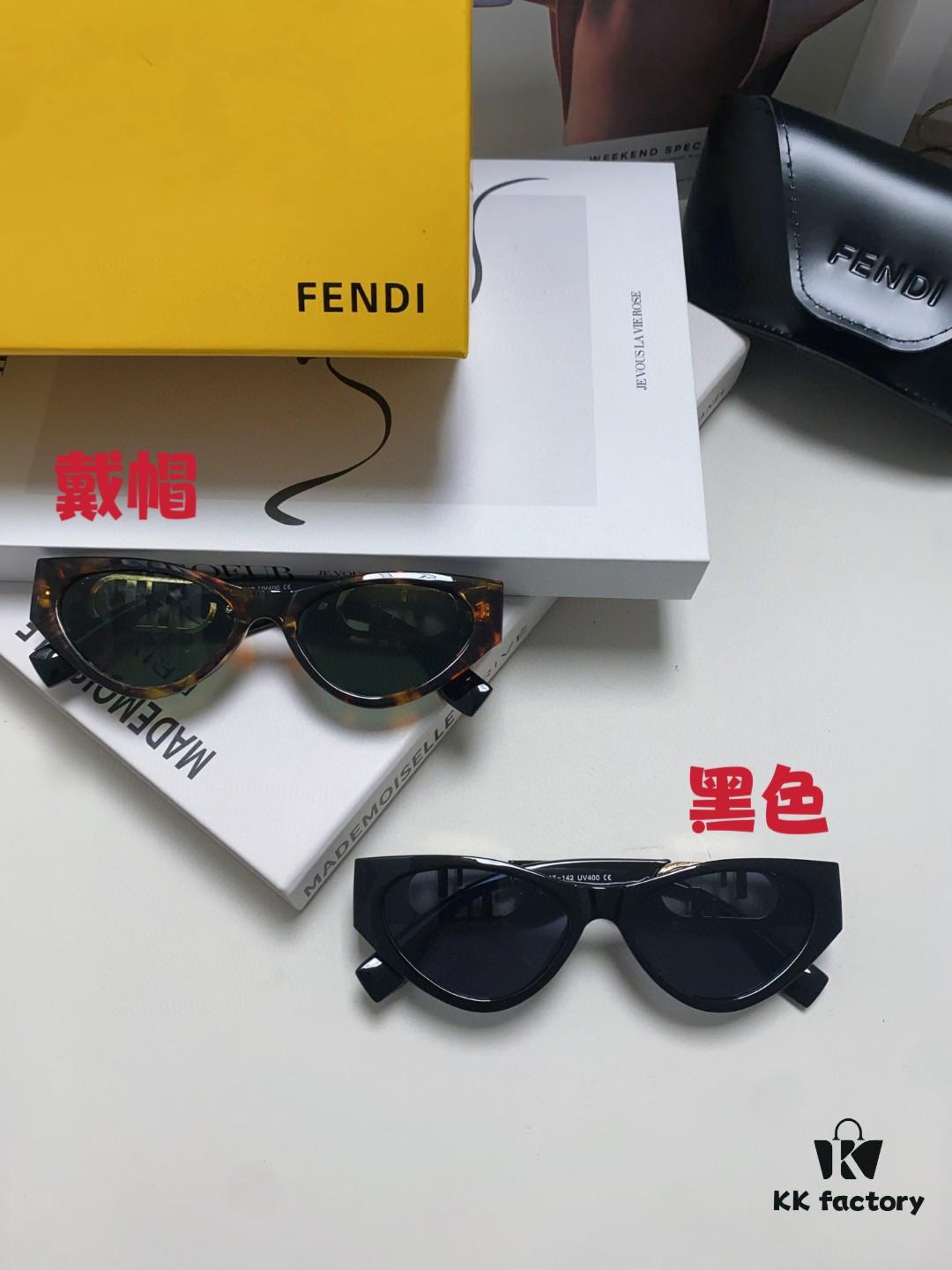 6931fd103a89a121ed54d6b9 Fendi Cat-Eye Sunglasses for Women, Fashionable Metal Logo Designer Shades, High-End Stylish and Versatile Sun Glasses