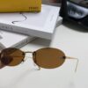 6931fd223a89a121ed54d79c Fendi 2024 New Arrival Metal Frameless Oval Sunglasses for Women, Fashionable and Stylish Unisex UV-Protective Shades