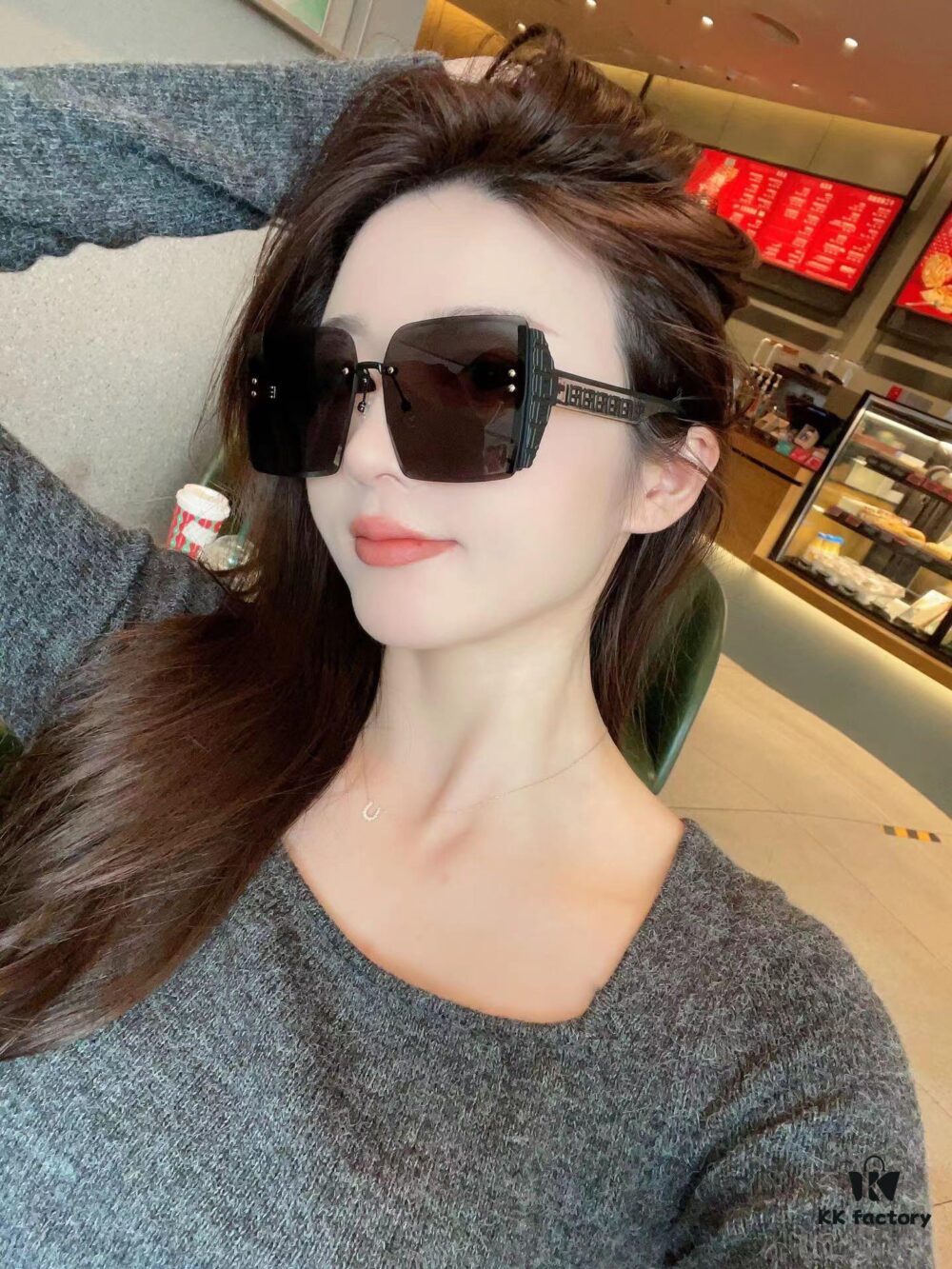 6931fd2d3a89a121ed54d82f Oversized Square Fendi 2023 Spring New Arrival Sunglasses Frame Popular Bestseller with FF Logo