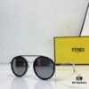 6931fd353a89a121ed54d897 FENDI Latest Official Website Synchronized FF 0025 Aviator Sunglasses Unisex Model Showcasing Brand Characteristics Dual-Tone Electroplated Frame Radiating Design High-Quality Original Order Cabinet Channel Goods Premium Details Visible Upon Close Inspection Suitable for All Face Shapes