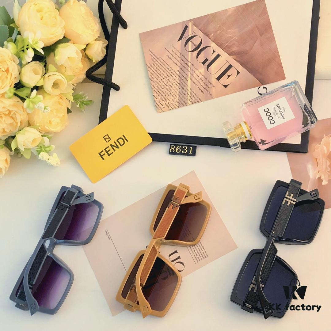 6931fd493a89a121ed54d9a1 Fendi 2024 New Arrival F Logo Fashion Sunglasses Retro Trendy Square Frame UV Protection Slimming Sunglasses Ins Style