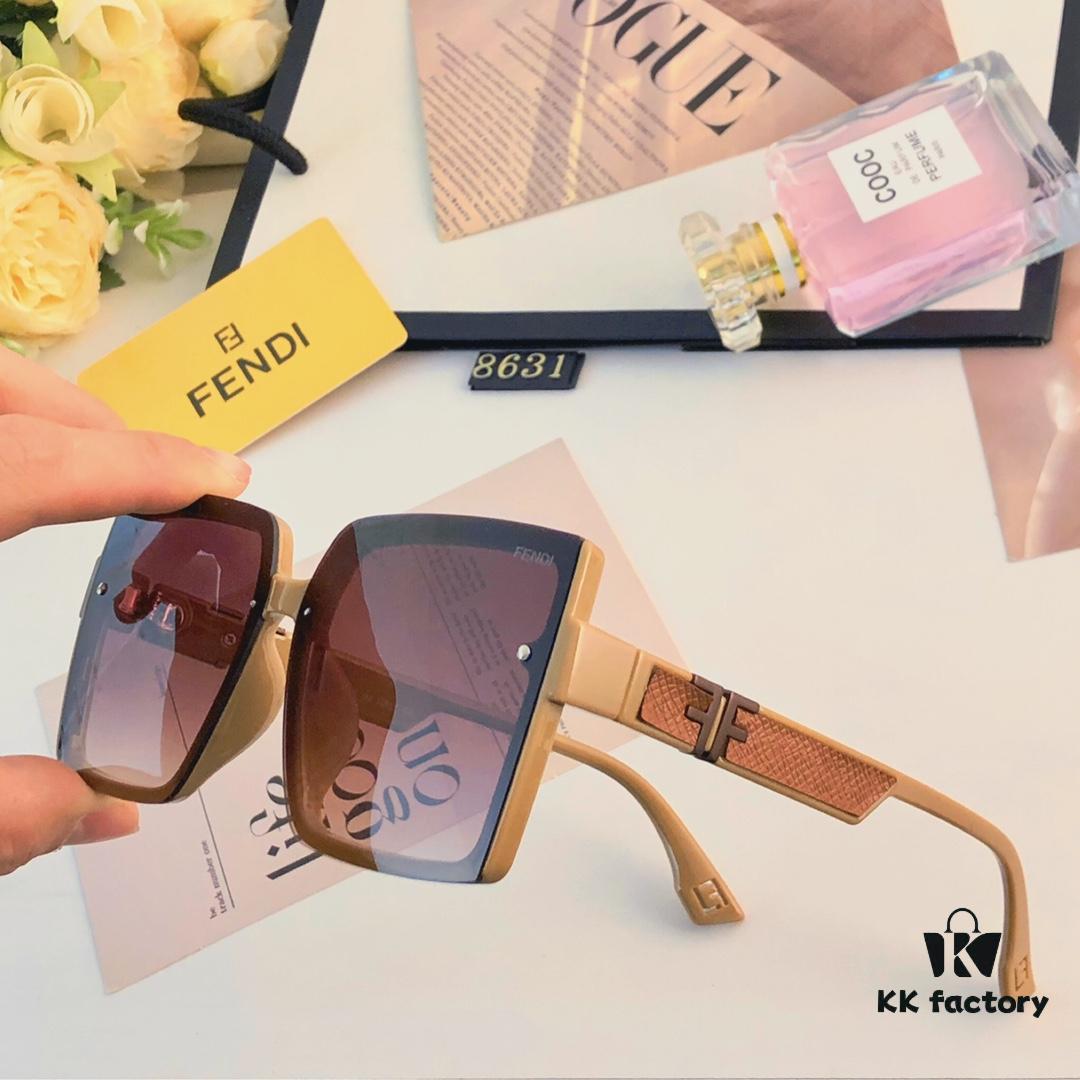 6931fd493a89a121ed54d9a3 Fendi 2024 New Arrival F Logo Fashion Sunglasses Retro Trendy Square Frame UV Protection Slimming Sunglasses Ins Style