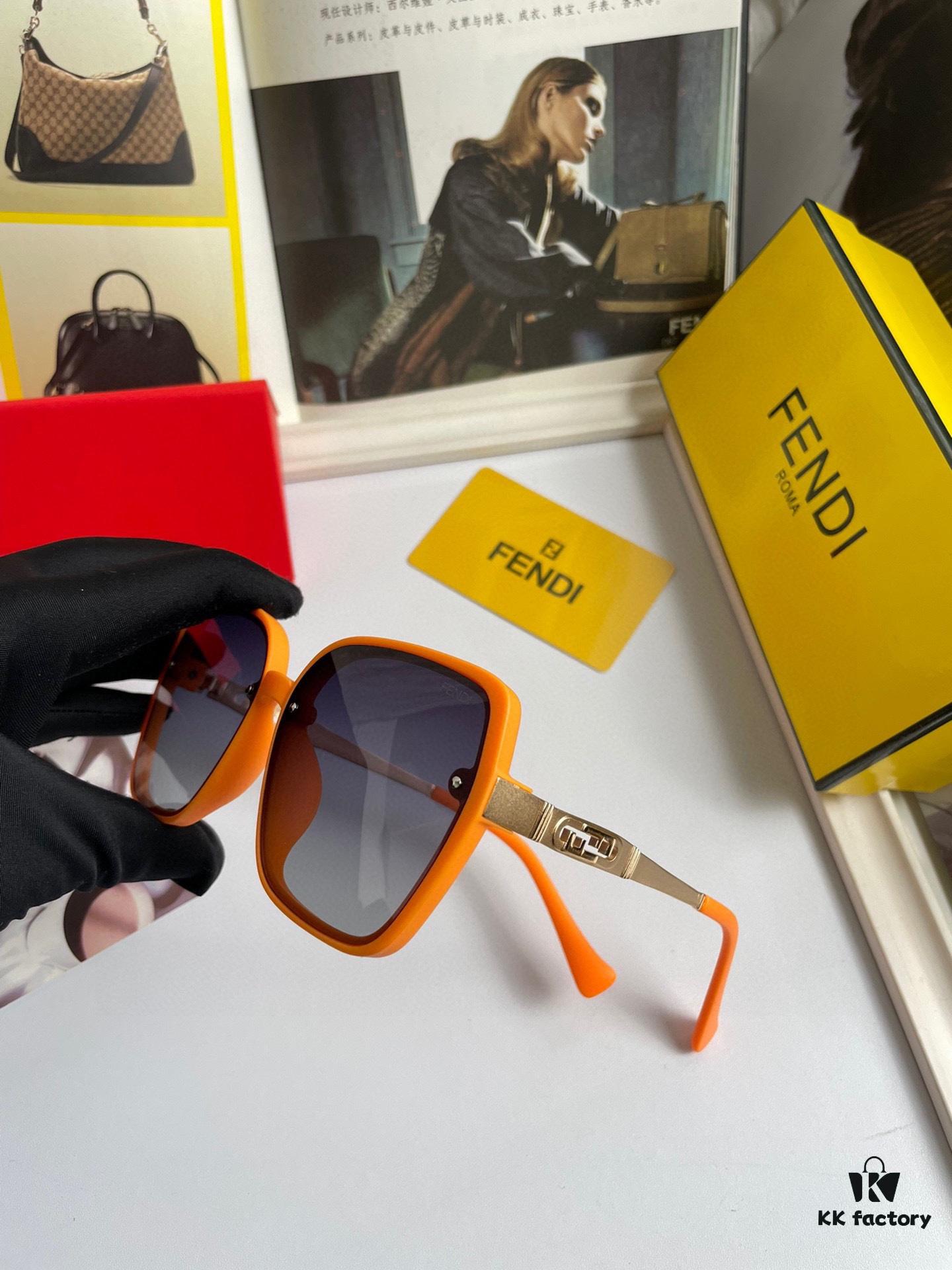 Fendi Women's Polarized Sunglasses, Fashionable Face-Framing Design, Luxury Brand Style, Model 7233