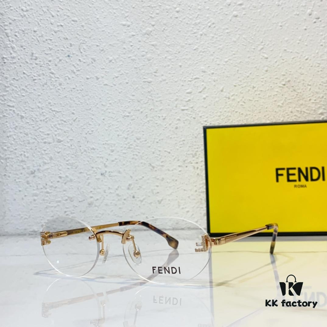6931fd583a89a121ed54da6f FENDI Model: FE4075 Small Diamond-Embedded Frameless Eyeglasses Sunglasses Size: 57-19-145