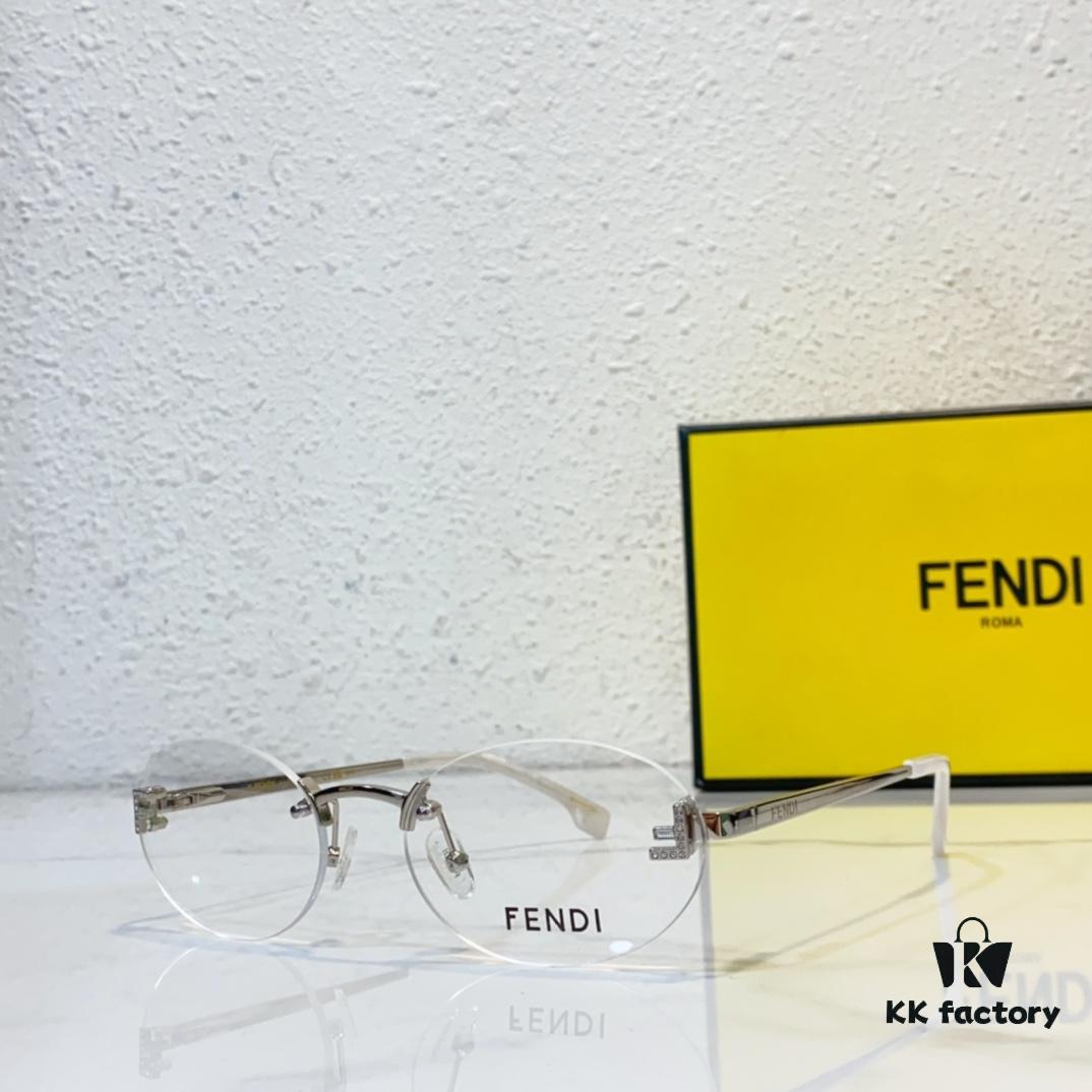 6931fd583a89a121ed54da70 FENDI Model: FE4075 Small Diamond-Embedded Frameless Eyeglasses Sunglasses Size: 57-19-145