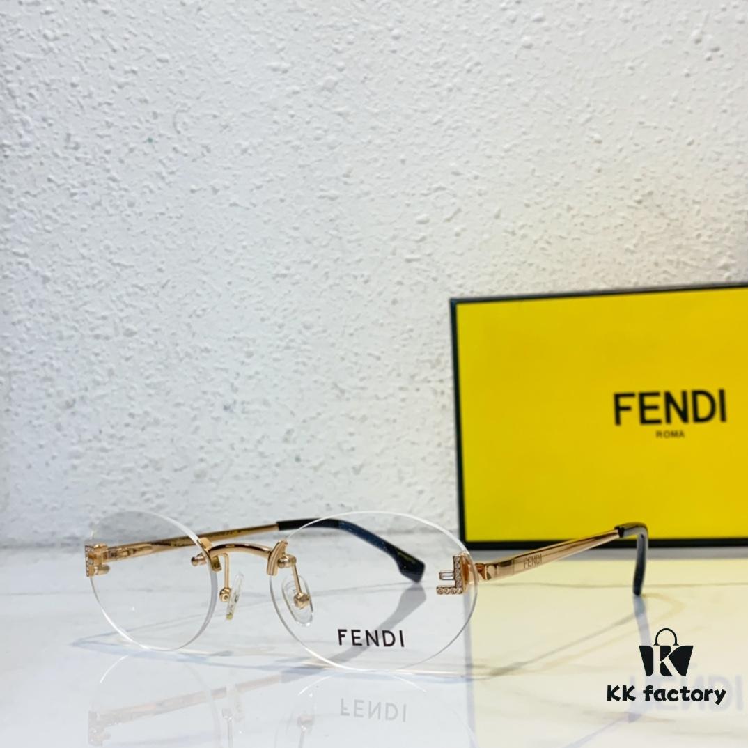 6931fd583a89a121ed54da71 FENDI Model: FE4075 Small Diamond-Embedded Frameless Eyeglasses Sunglasses Size: 57-19-145