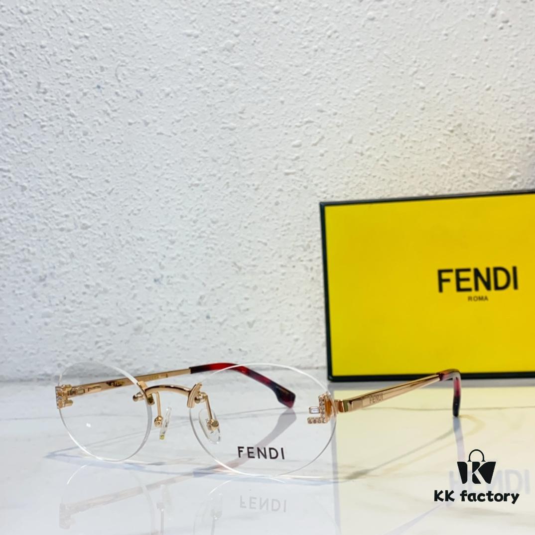 6931fd583a89a121ed54da73 FENDI Model: FE4075 Small Diamond-Embedded Frameless Eyeglasses Sunglasses Size: 57-19-145