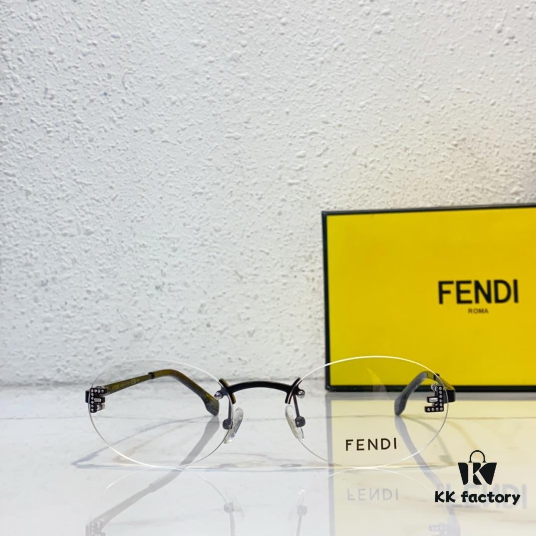 6931fd593a89a121ed54da75 FENDI Model: FE4075 Small Diamond-Embedded Frameless Eyeglasses Sunglasses Size: 57-19-145