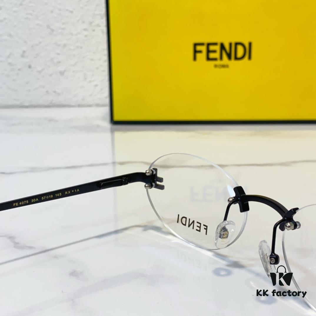 6931fd593a89a121ed54da76 FENDI Model: FE4075 Small Diamond-Embedded Frameless Eyeglasses Sunglasses Size: 57-19-145