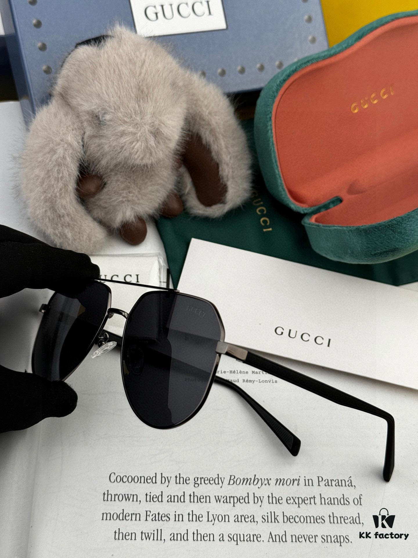 6931fd703a89a121ed54dbb1 Gucci High-Quality Unisex Sunglasses, Polarized Pilot Frames with Imported Polaroid Lenses, Stylish and Slimming Aviator Design for Driving, Fishing, and Outdoor Use, Korean Fashion Style, Model: G5381