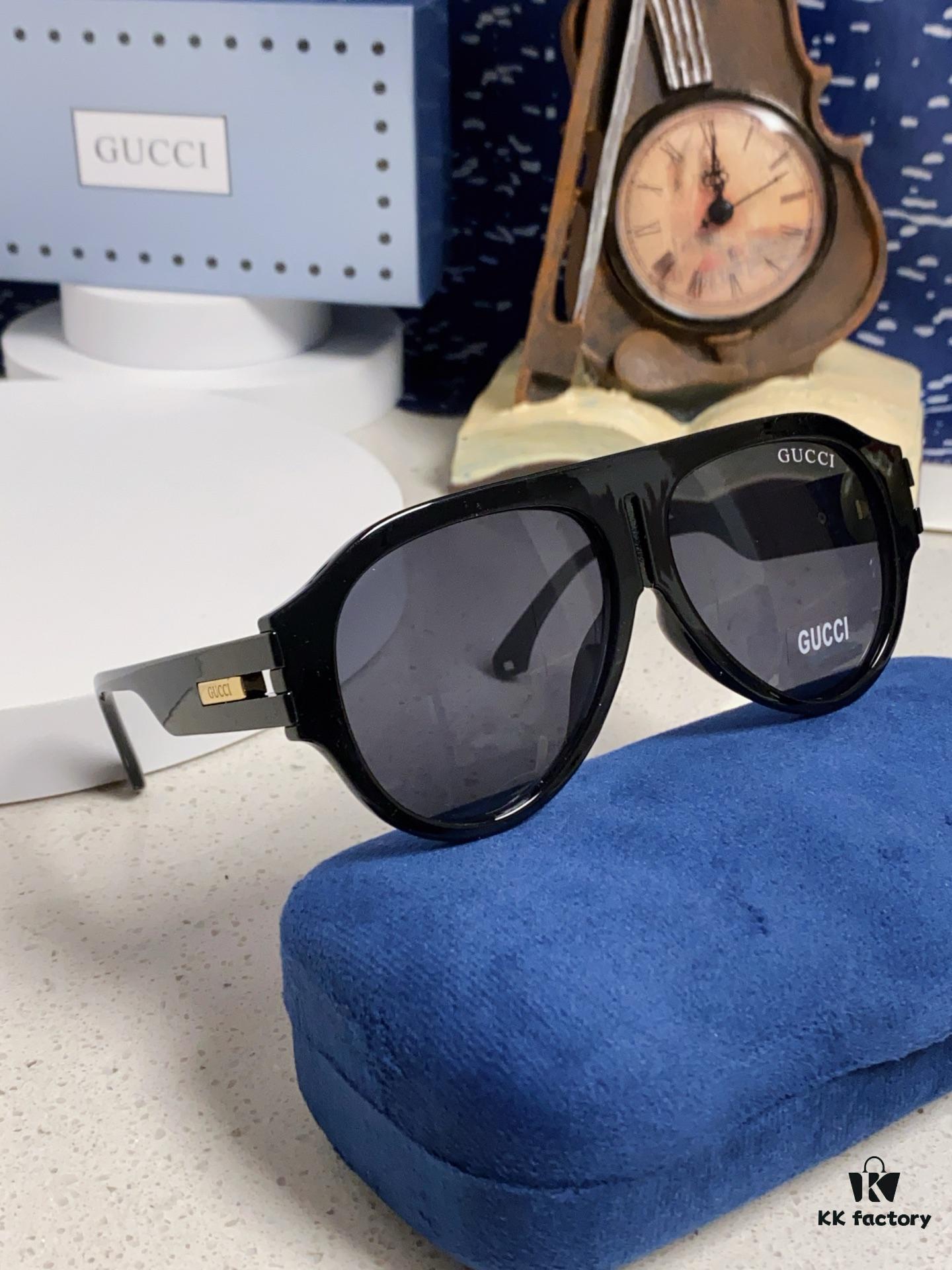 6931fd843a89a121ed54dcba Gucci 2025 Collection High-End Unisex Pilot Sunglasses, European Celebrity-Inspired Frog-Shaped Eyewear, Fashionable Sun and Myopia Glasses