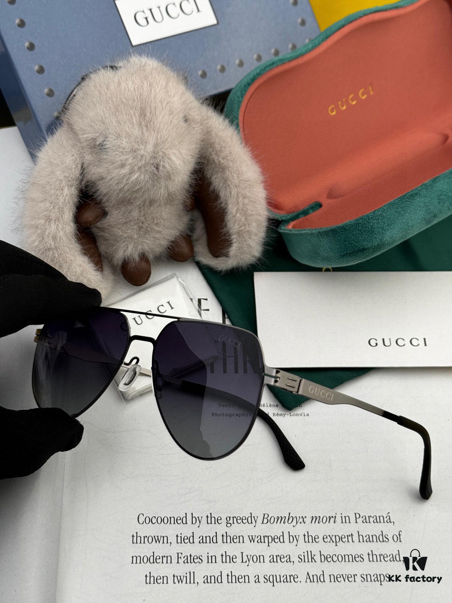 6931fd883a89a121ed54dcf7 GUCCI 2025 New Unisex Polygonal Sunglasses G41805, Electroplated Finish, Ultra-Lightweight and Highly Elastic, Screw-Free Design, Shatterproof Frame, HD Nylon Lenses